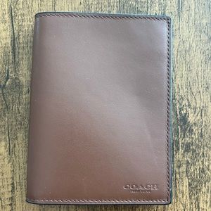 Coach Brown Leather Passport Wallet Case